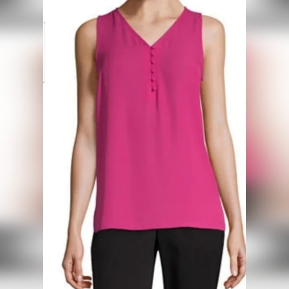 Worthington Fuchsia & Green Bundle Sleeveless Blouse XL